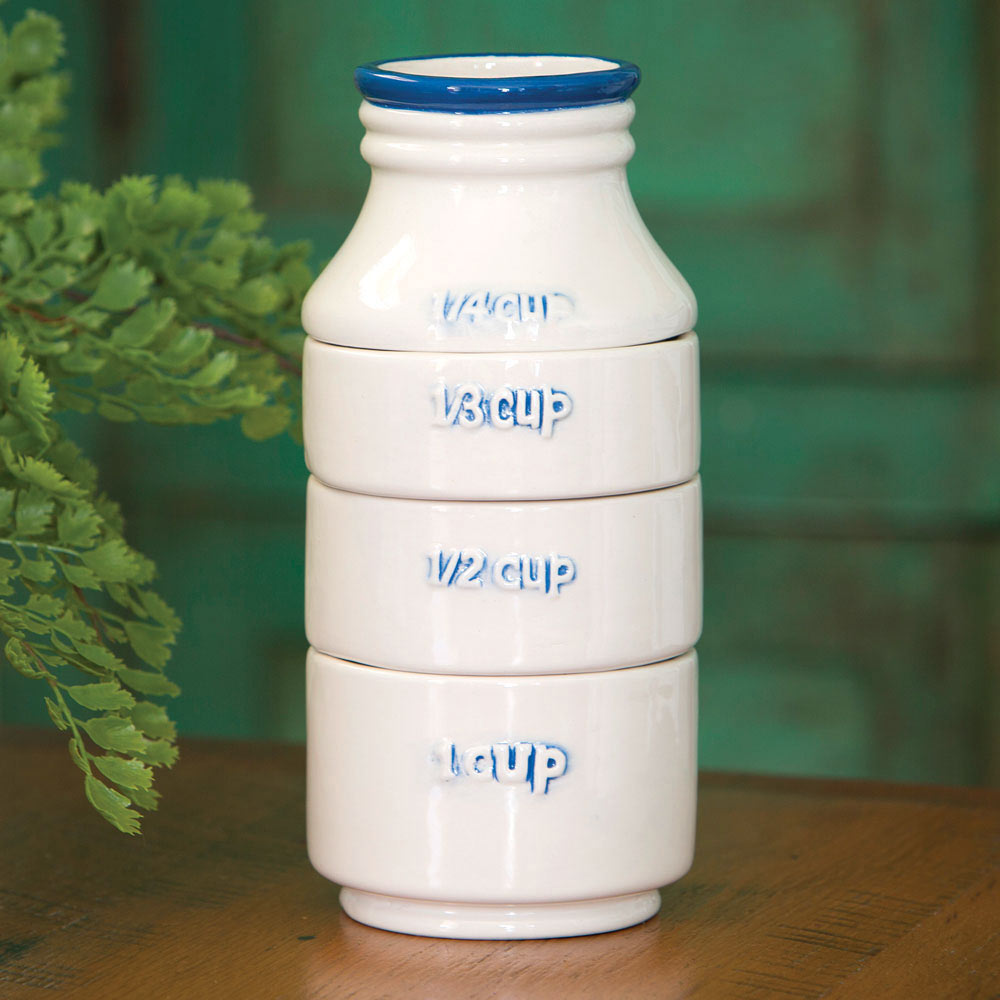 Set of 4: Milk Bottle Measuring Cups