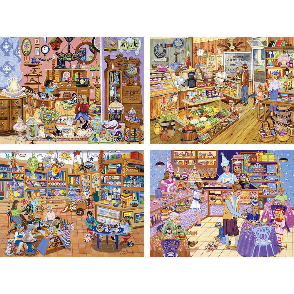 Set of 4: Sandy Rusinko 300 Large Piece Jigsaw Puzzles