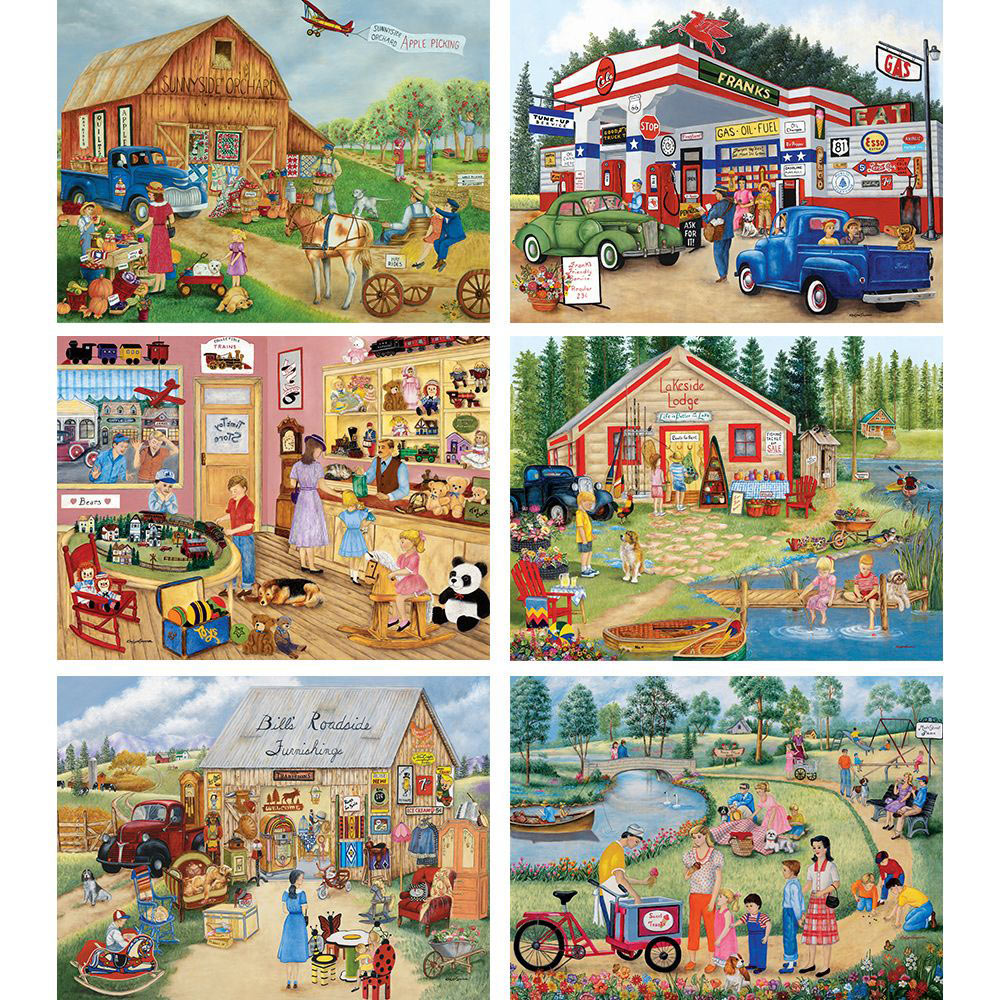 Set of 6: Kay Lamb Shannon 300 Large Piece Jigsaw Puzzles