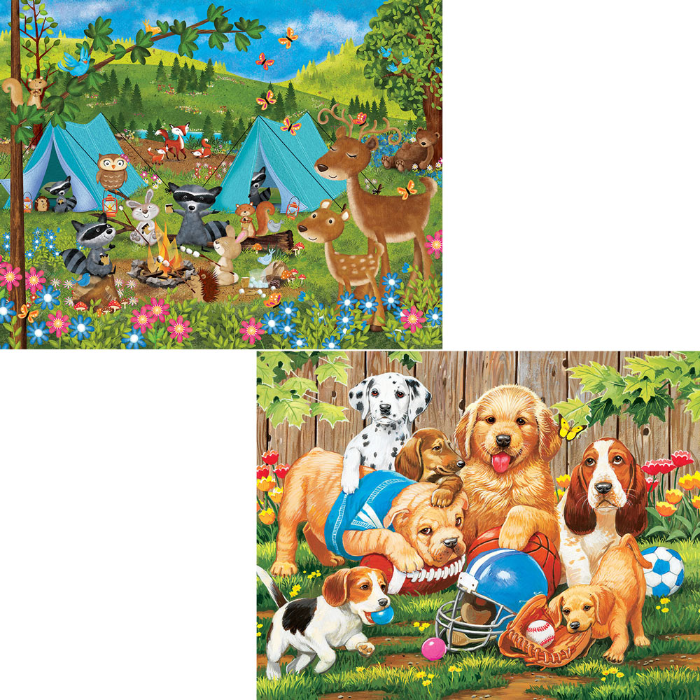 Set of 2: Easy Pieces 100 Large Piece Jigsaw Puzzles
