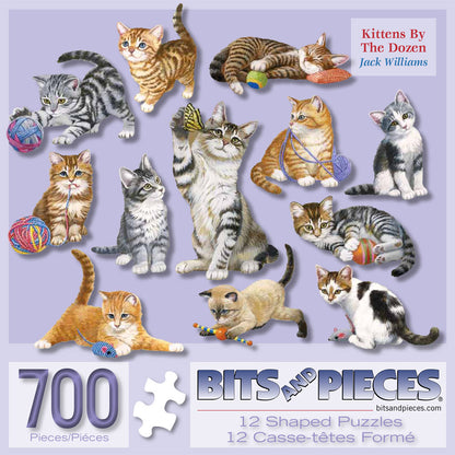 Kittens By The Dozen 700 Piece Shaped Mini Jigsaw Puzzle