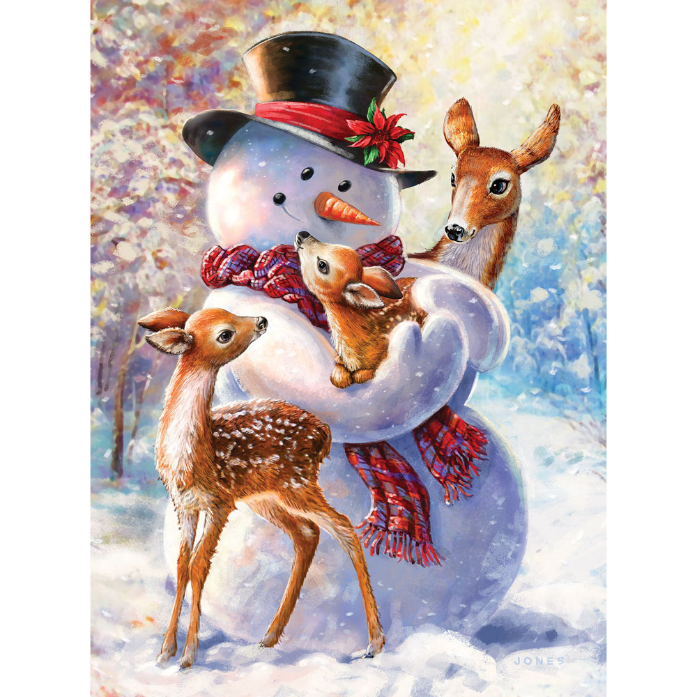 Snowman And Fawns 300 Large Piece Jigsaw Puzzle