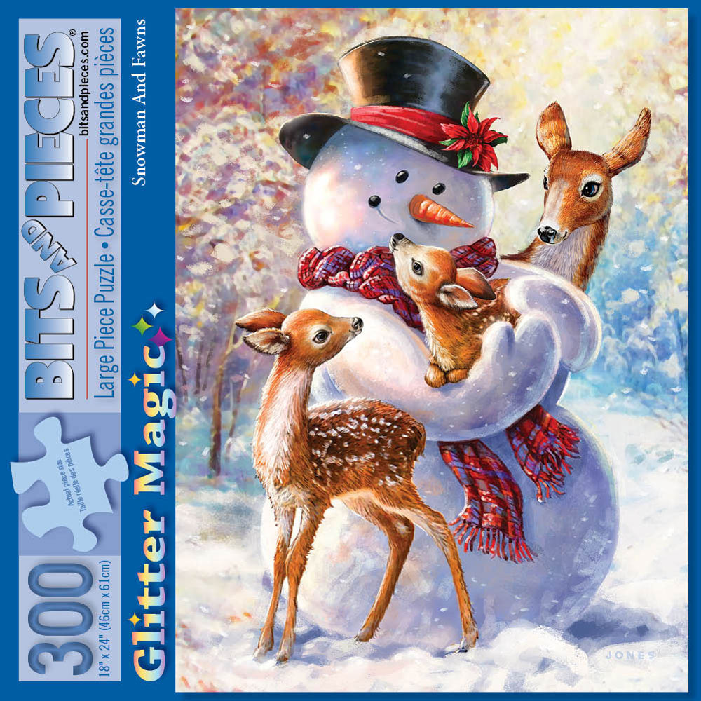 Snowman And Fawns 300 Large Piece Jigsaw Puzzle