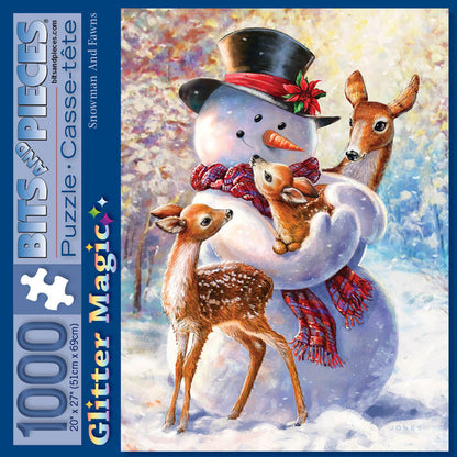 Snowman And Fawns 1000 Piece Jigsaw Puzzle