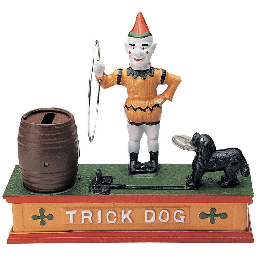 Trick Dog Cast Iron Bank