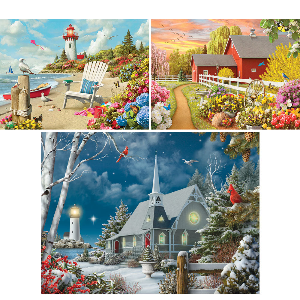 Set of 3: Alan Giana 500 Piece Jigsaw Puzzles