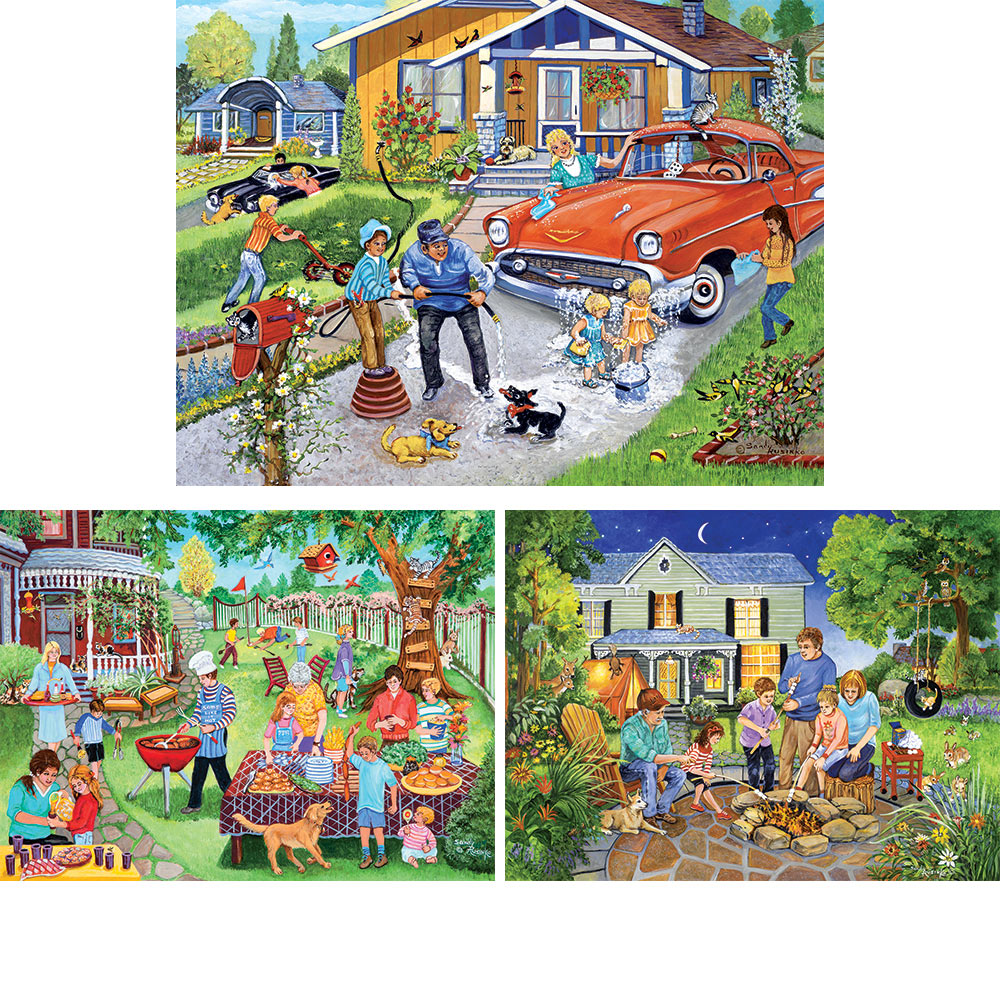 Set of 3: Sandy Rusinko 300 Large Piece Jigsaw Puzzles