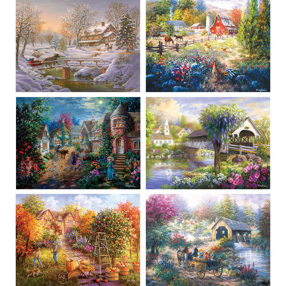 Set of 6: Nicky Boehme 500 Piece Jigsaw Puzzles