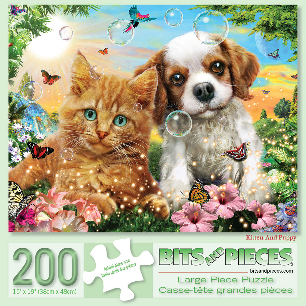 Kitten And Puppy 200 Large Piece Jigsaw Puzzle