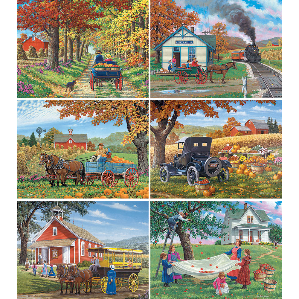 Set of 6: John Sloane 300 Large Piece Jigsaw Puzzles