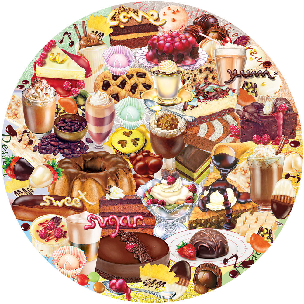 I Love Chocolate 500 Piece Round Jigsaw Puzzle