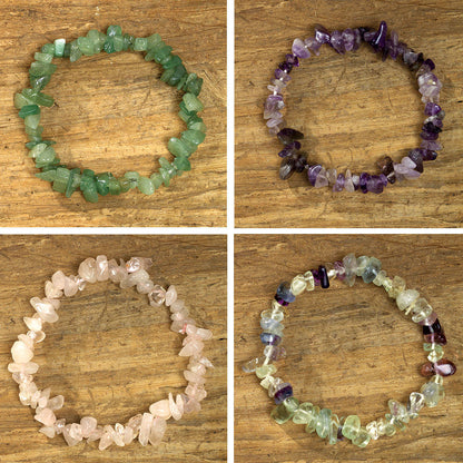 Four Gemstone Bracelets Set