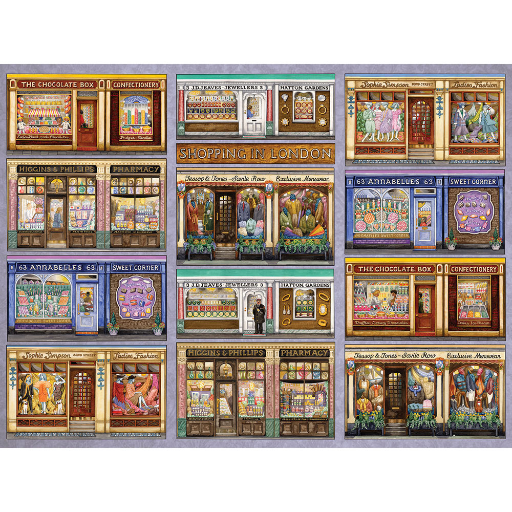 Shopping In London II 300 Large Piece Jigsaw Puzzle