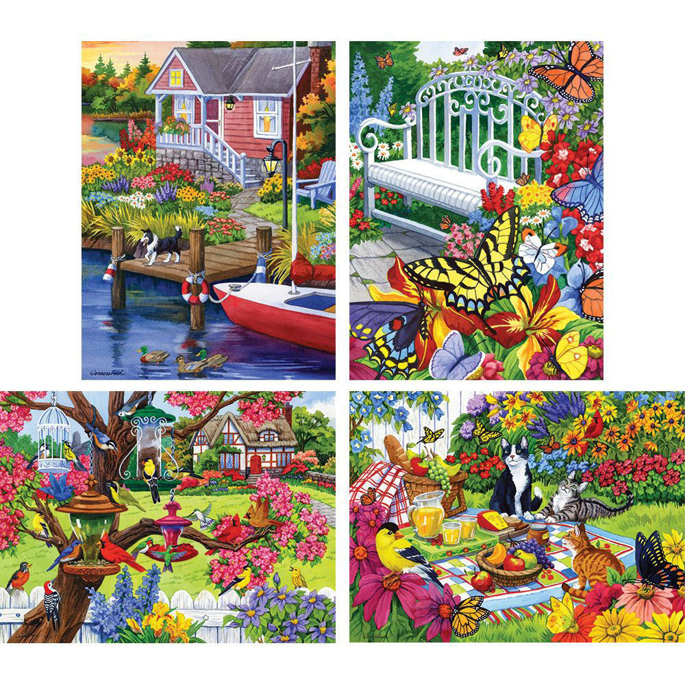 Set of 4: Nancy Wernersbach 300 Large Piece Jigsaw Puzzles