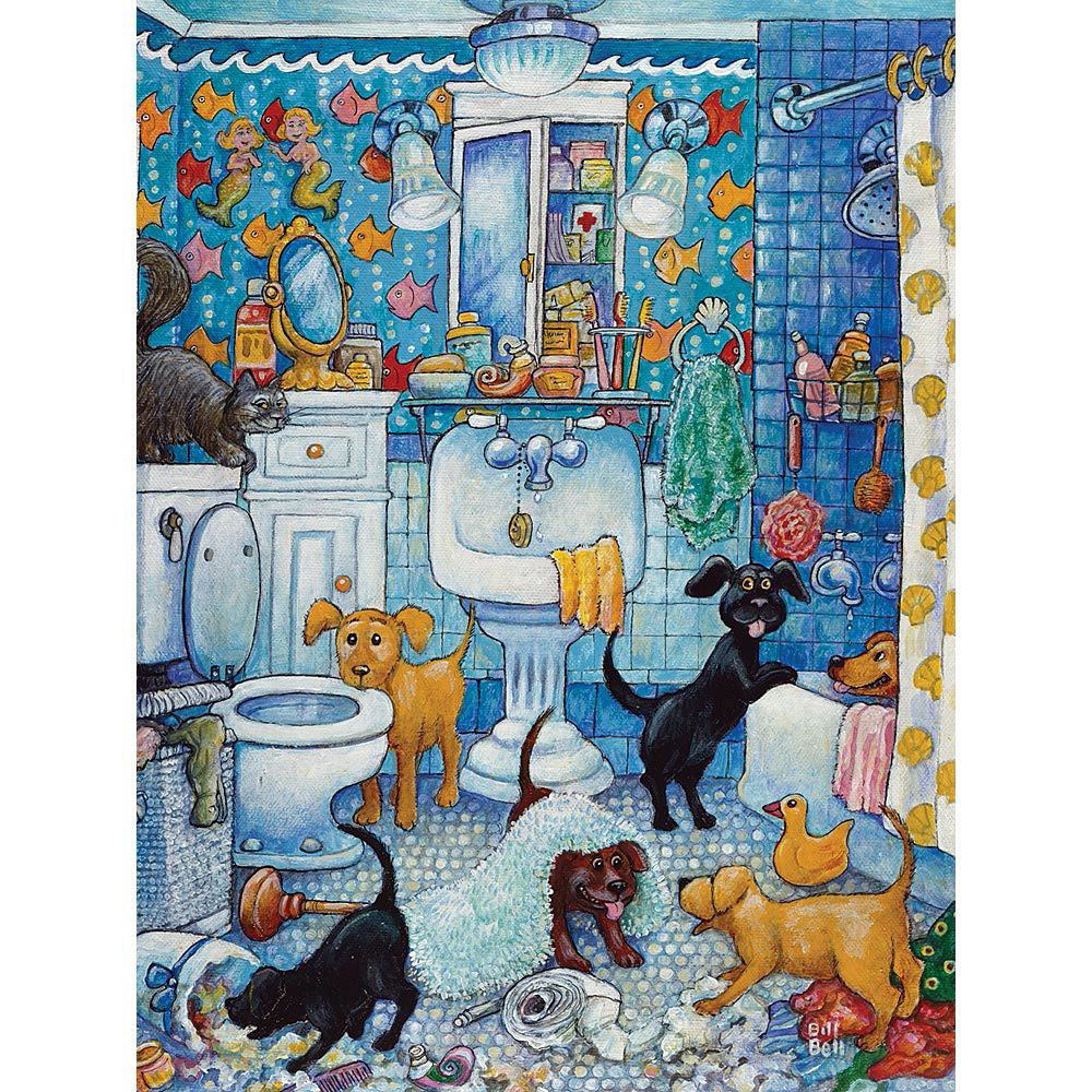 More Bathroom Pups 300 Large Piece Jigsaw Puzzle