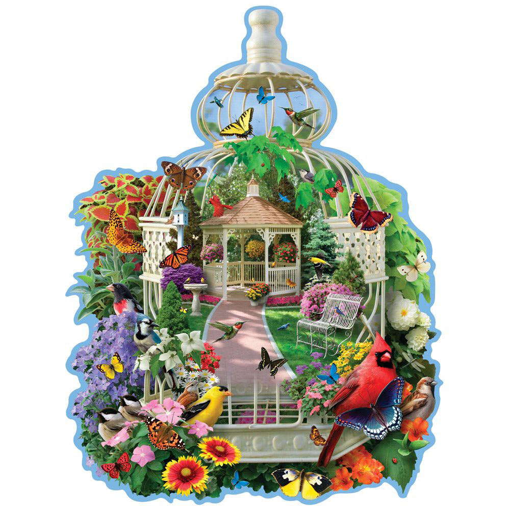 Birdcage Garden 300 Large Piece Shaped Jigsaw Puzzle