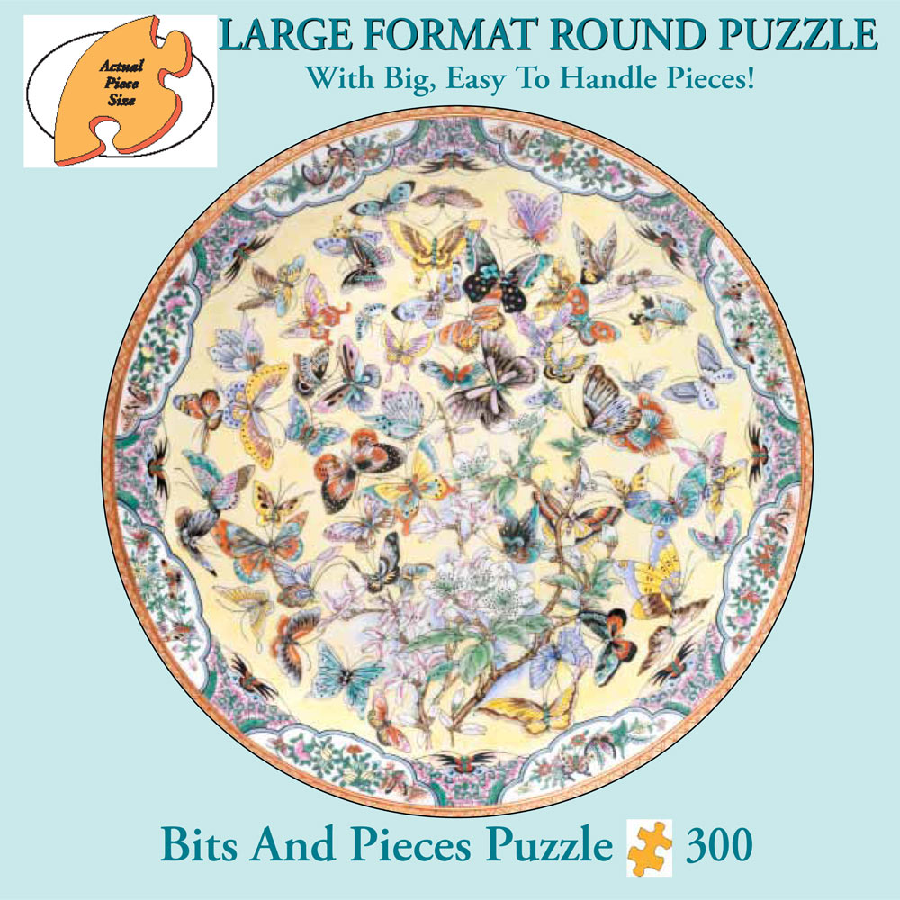 99 Butterflies 300 Large Piece Round Jigsaw Puzzle