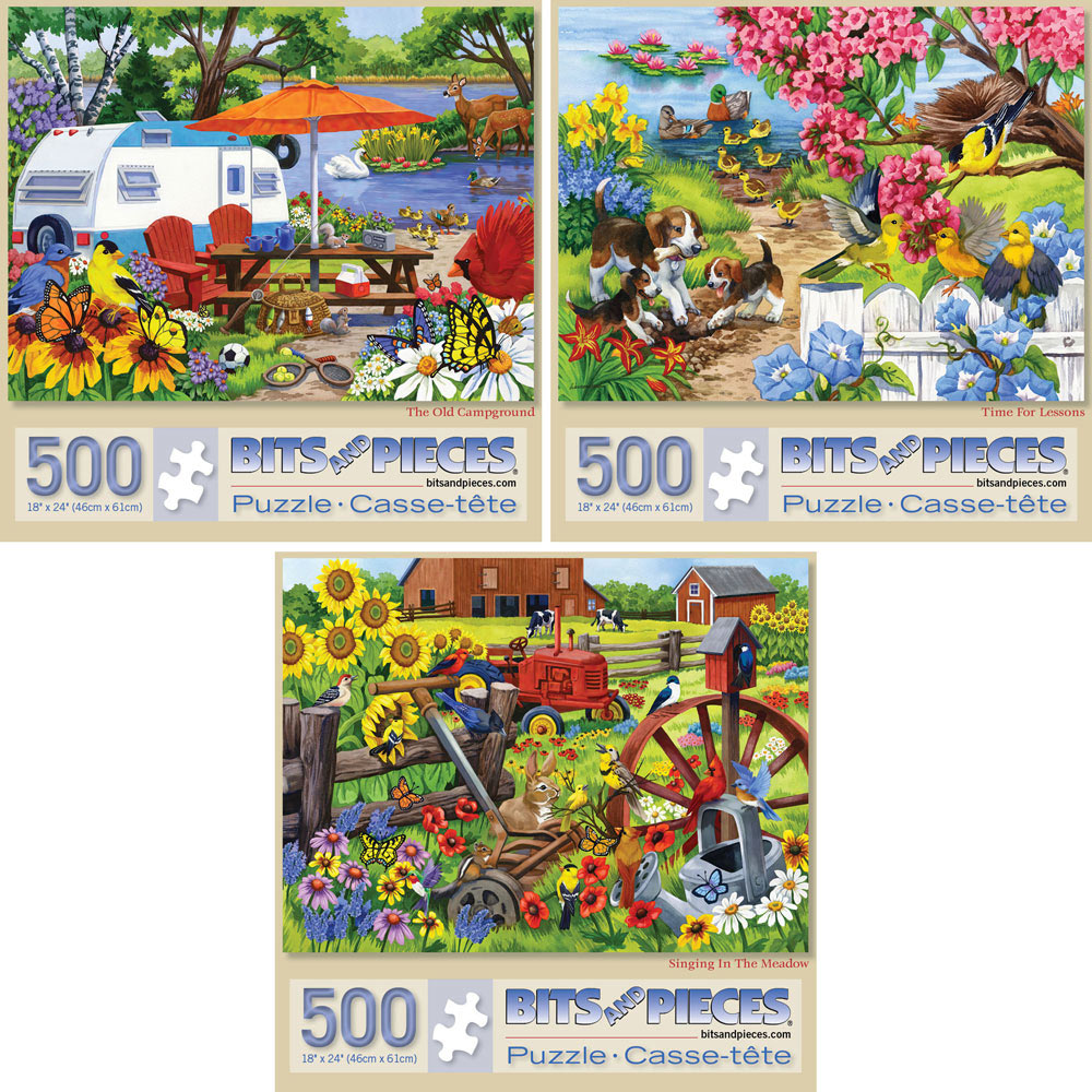 Set of 3:  Nancy Wernersbach 500 Piece Jigsaw Puzzles