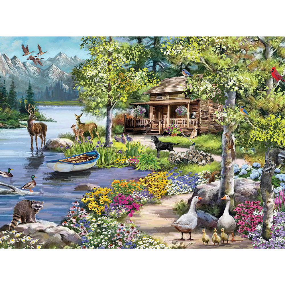 Cabin By The Lake 300 Large Piece Jigsaw Puzzle