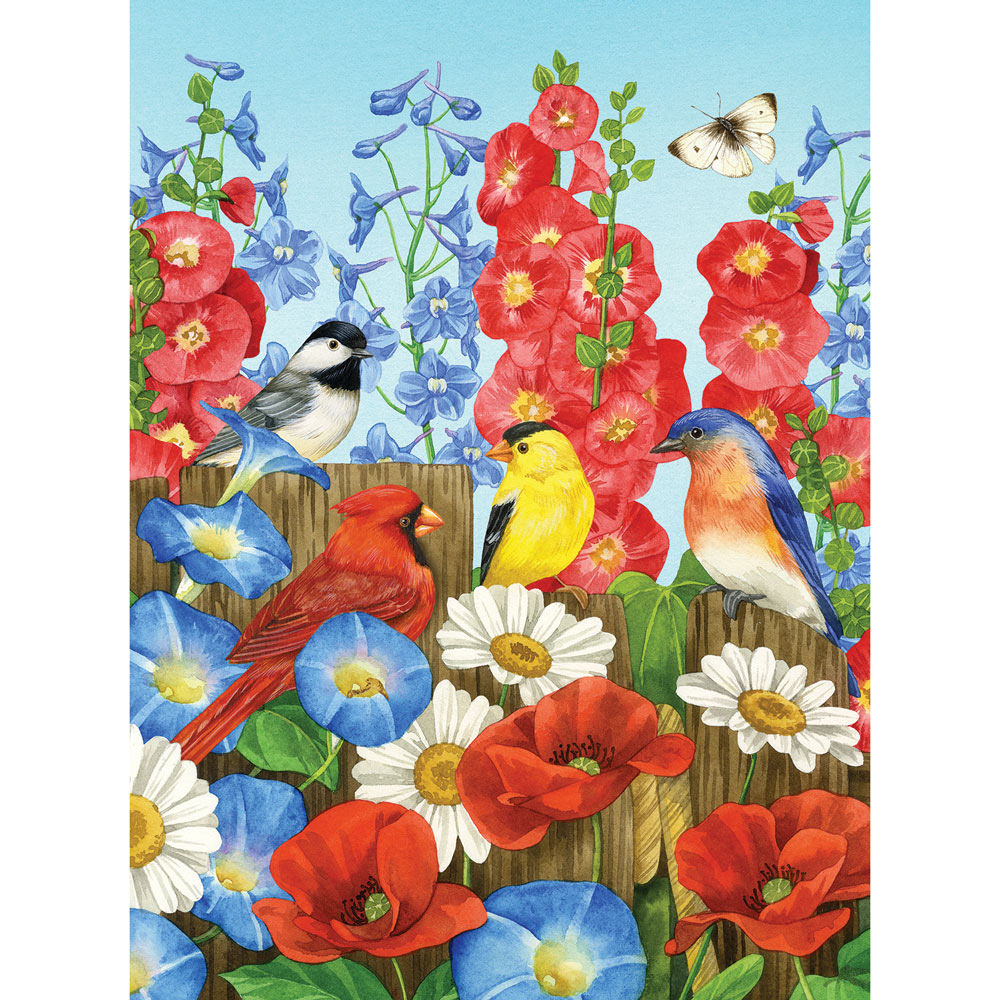 Hollyhock Fence 500 Piece Jigsaw Puzzle