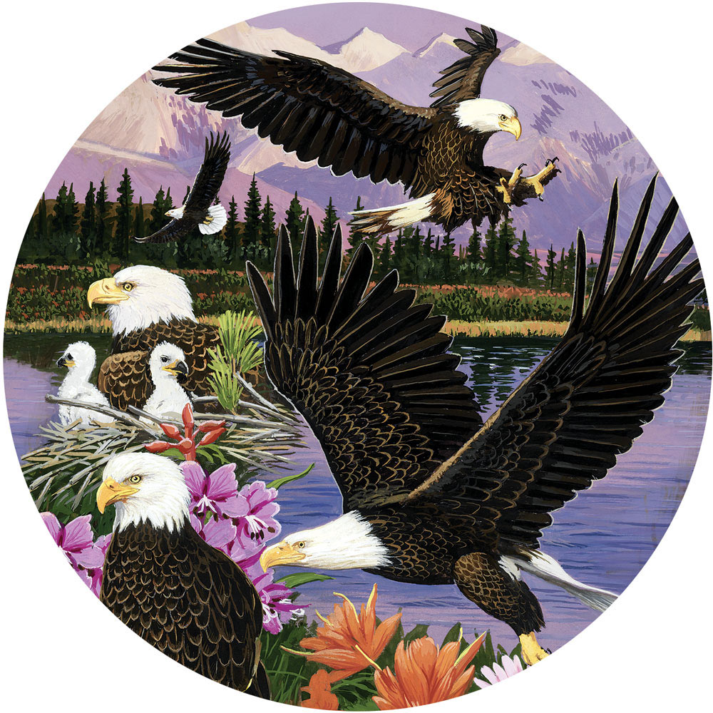 Eagle Sanctuary 500 Piece Round Jigsaw Puzzle