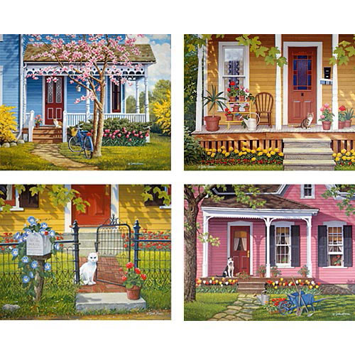 Set of 4 : A Warm Welcome John Sloane 500 Piece Jigsaw Puzzles