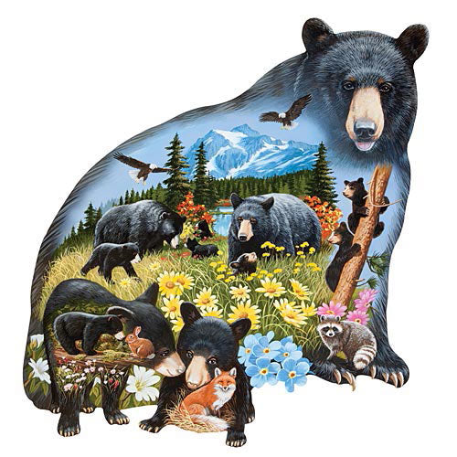 Black Bear Mountain 300 Large Piece Shaped Jigsaw Puzzle