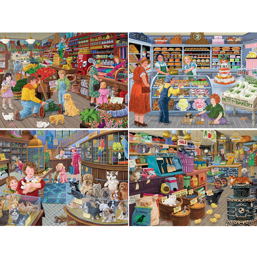 Set of 4: Joseph Burgess 1000 Piece Jigsaw Puzzles