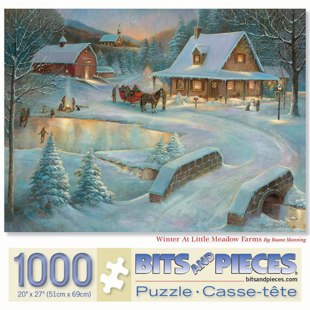 Winter At Little Meadow Farms 1000 Piece Jigsaw Puzzle