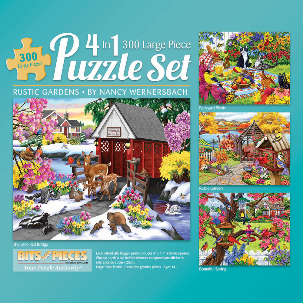 Nancy Wernersbach 300 Large Piece 4-in-1Multi-Pack Puzzle Set