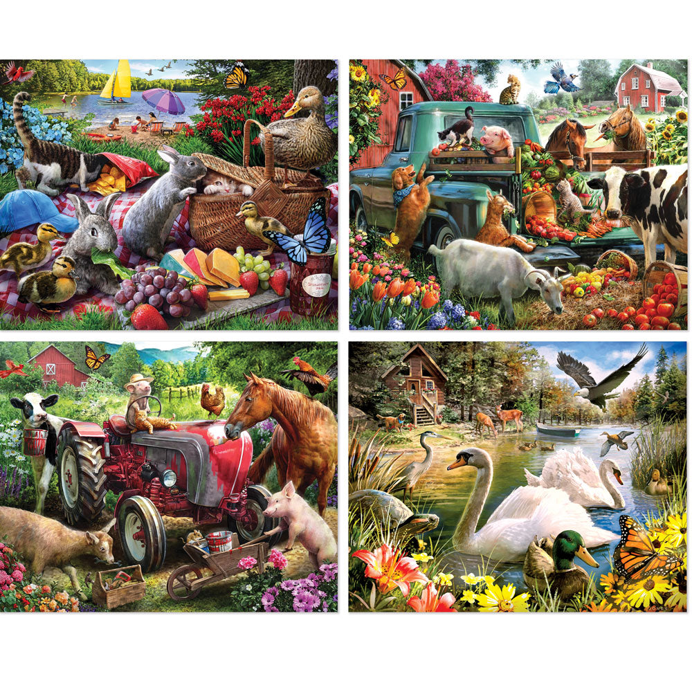 Larry Jones 4-in-1 Multi-Pack 300 Large Piece Puzzle Set