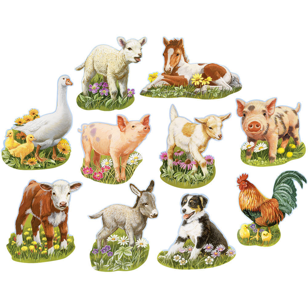 Mini Young Farm Animals 300 Large Piece Shaped Jigsaw Puzzle Set