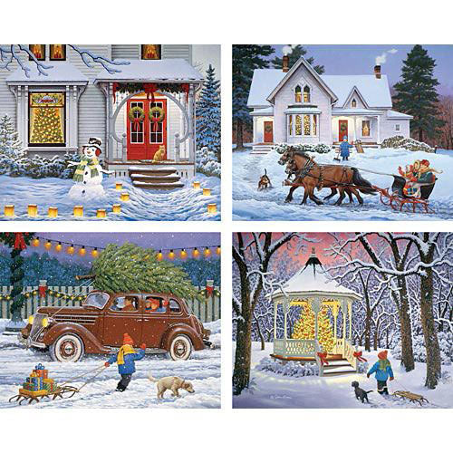 The Holiday Spirit 4-in-1 500 Piece Puzzle Set