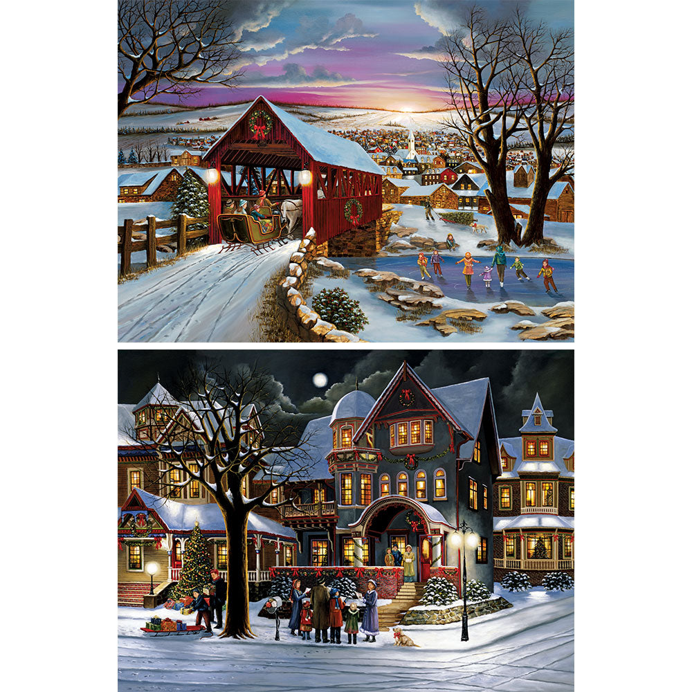 Set of 2: The Joys Of Christmas 300 Large Piece Jigsaw Puzzles