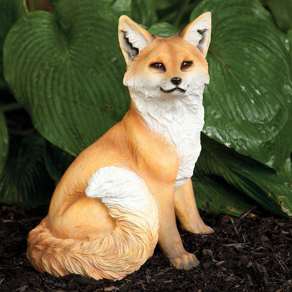 Sitting Fox Garden Statue