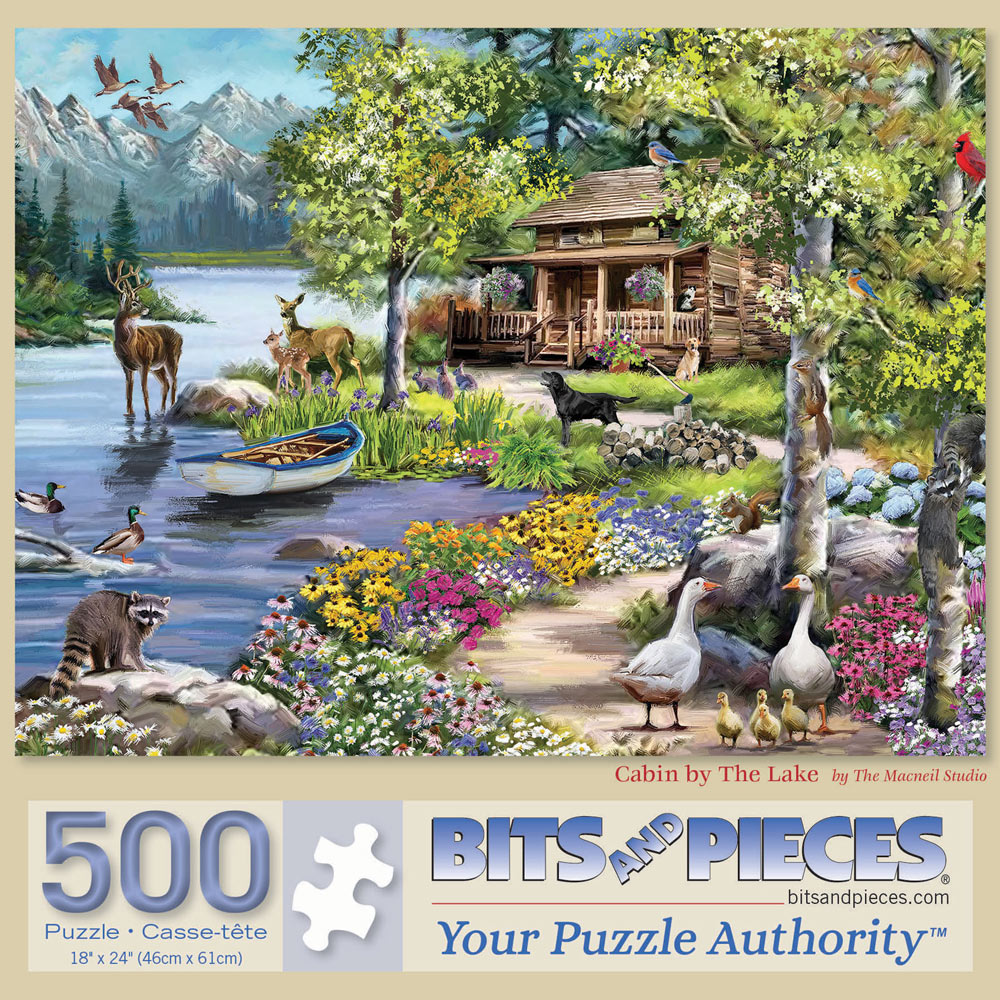 Cabin By The Lake 500 Piece Jigsaw Puzzle