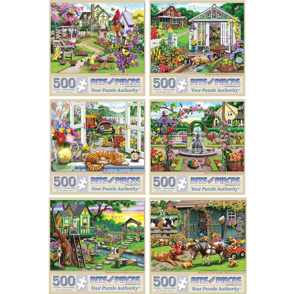 Set of 6: Nancy Wernersbach 500 Piece Jigsaw Puzzles