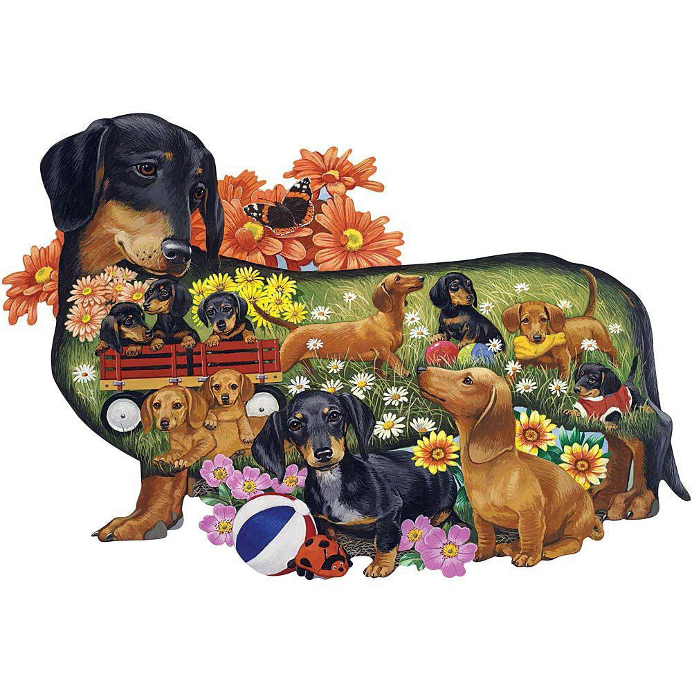 Delightful Dachshunds 750 Piece Shaped Jigsaw Puzzle
