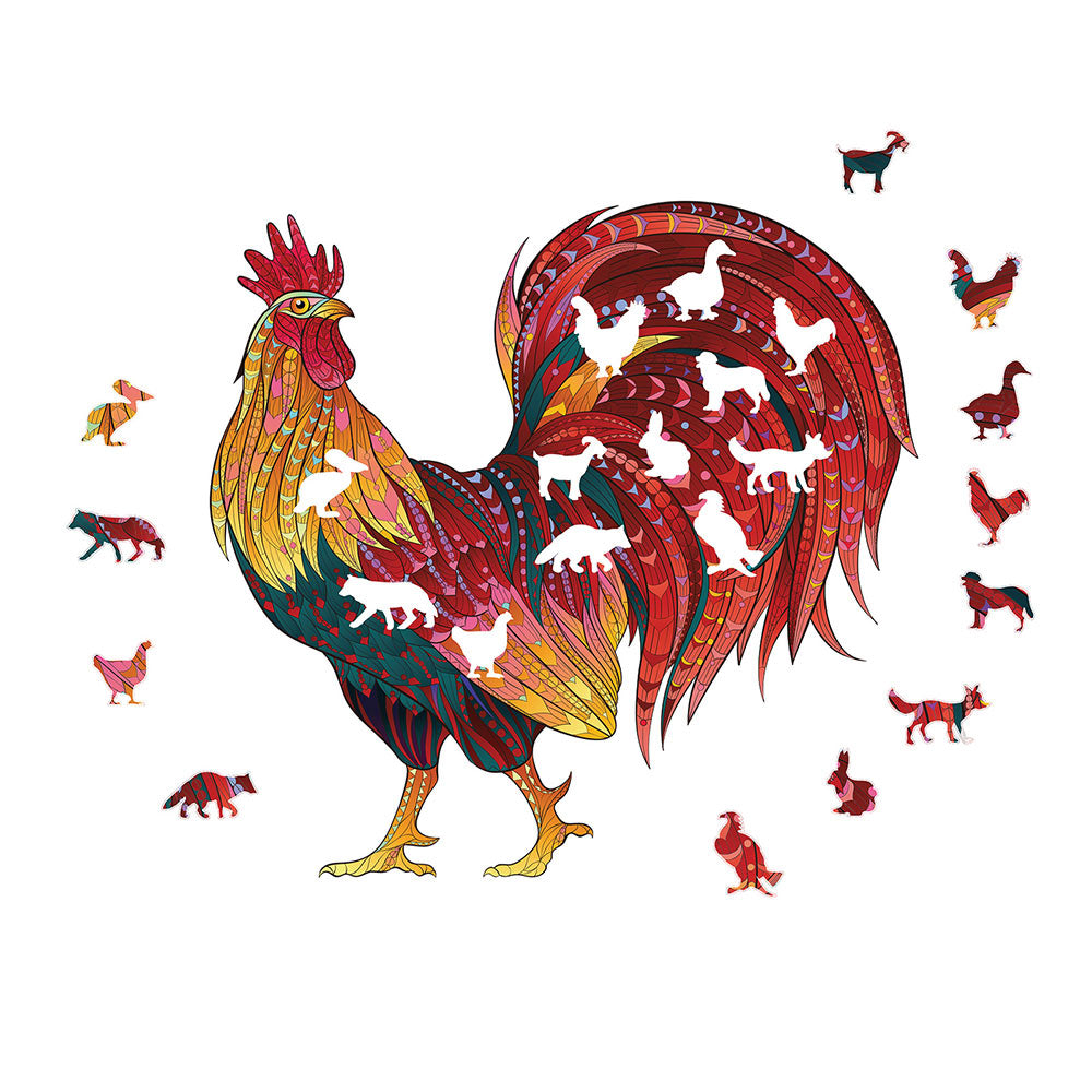 Intri-Cut Rooster Wooden Shaped Puzzle