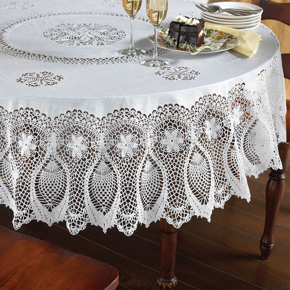 178cm Round Faux Lace Tablecloth